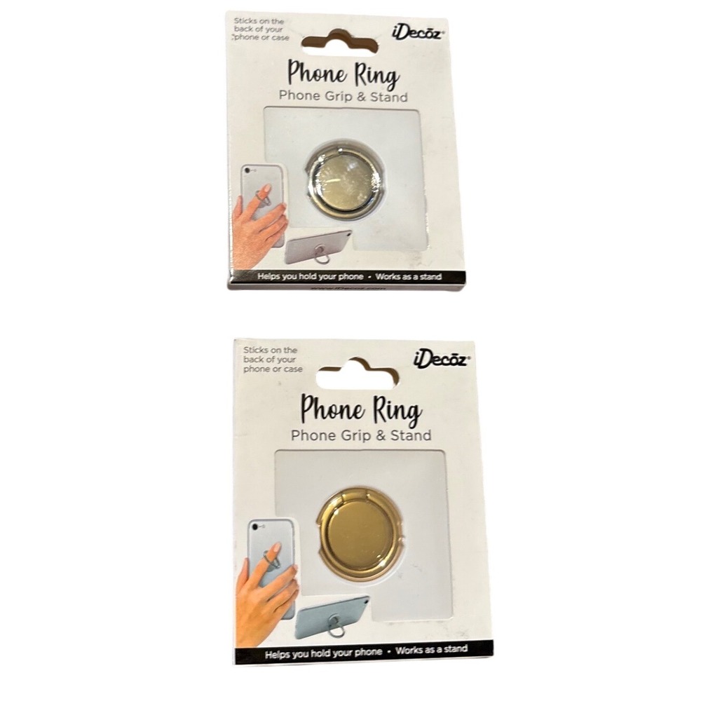 2 NEW Decoz Phone Ring Grip Stand Universal‎ Rotating Cell Phone Holder